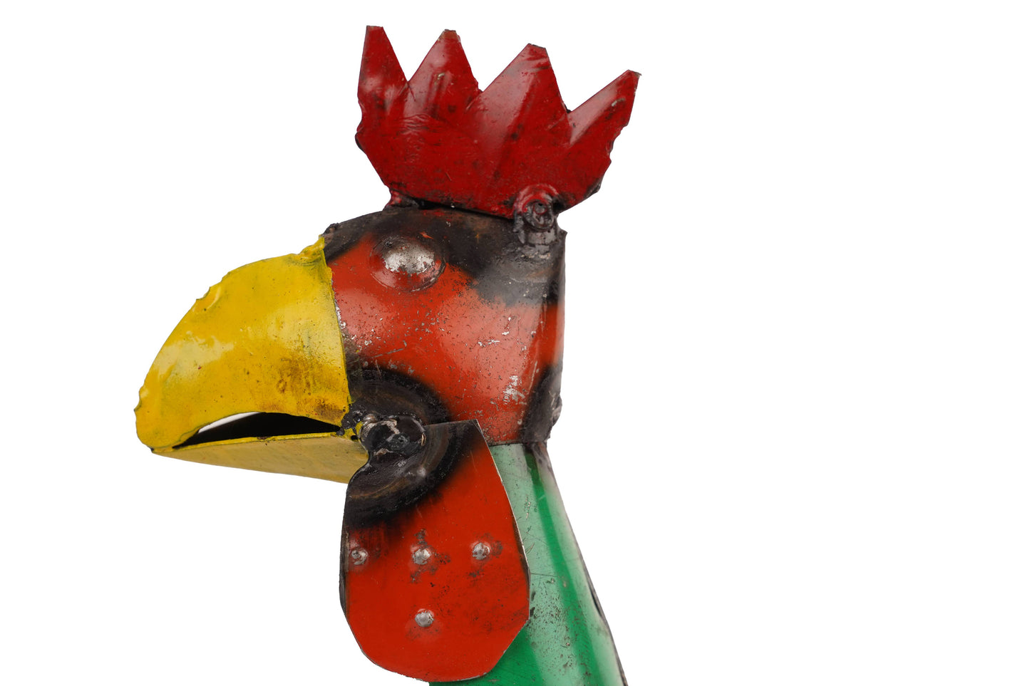 Rudy the Recycled Metal Mini Rooster-WH-10x12H-Rooster-Mini