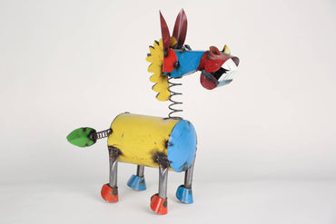 Colorful Medium Metal Springy Donkey-Garden-Yard Art-Two Sizes