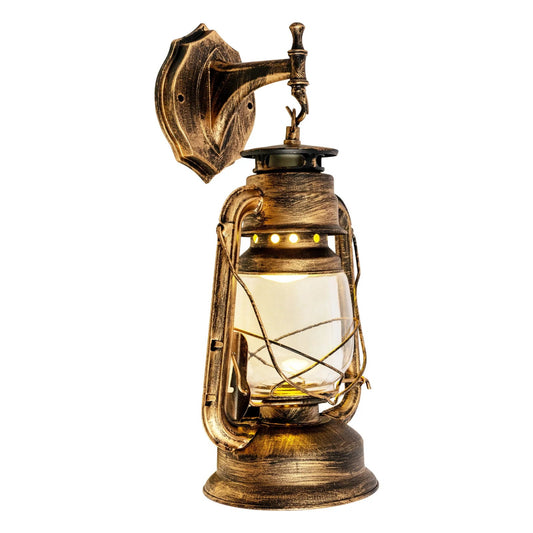Wall Sconces Retro Antique Vintage Rustic Lantern Lamp Wall Sconce Light Fixture Wall Lamp House Decoration Yellow Bronze