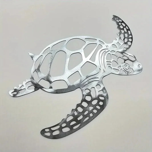 Metal Sea Turtle Ornament Beach Theme Decor Wall Art Decorations Wall Hanging For Indoor Living Room Decor Metal Turtle Wall Art