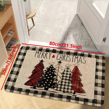 Christmas Tree Theme Rug, Soft Non-Slip Home Decor, Entrance Hall Doormat, Kitchen Two-Piece Mat Set, Bathroom Foot Mat