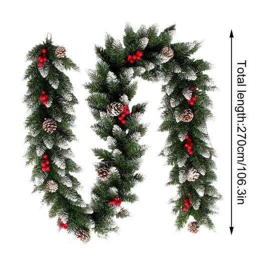 2025 Christmas Wreath Lighted Artificial Flower Tree Garland For Mantel PreInstalled Lighting Imitation Green Christmas Wreath