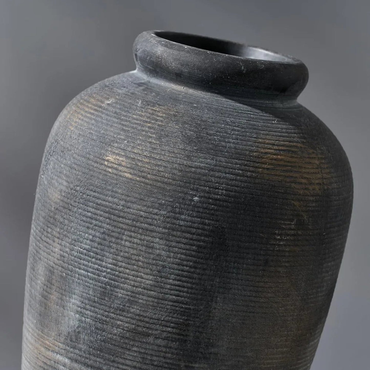 Large Ceramic Rustic Vase, 11 inch Minimalist Decorative Farmhouse Tall Vase for Home Decor, Living Room, Shelf Decor, Enterway,