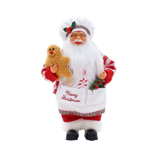 Handmade Christmas Cook Santa Ornament Merry Santa Cook Festival Adornment for Bookshelf and Desk Christmas Ambiances
