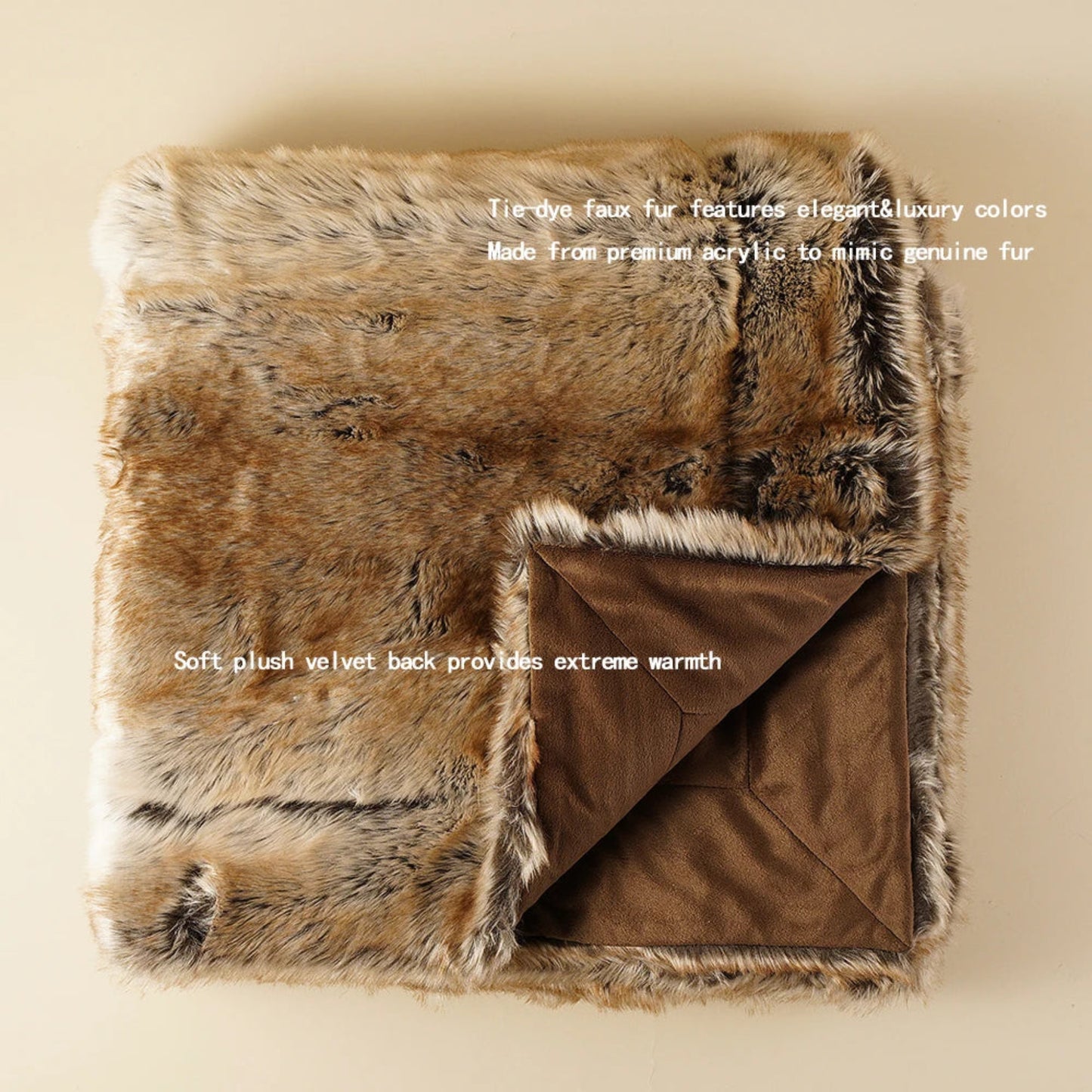 Battilo Faux Fur Blanket Luxury Fluffy Plaid Throw Blanket Winter Thick Warm Sofa Blanket Plush Fur Throws for Bed Bedroom Decor