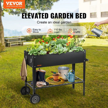 Raised Garden Bed, 42.5 x 19.5 x 31.5 inch Galvanized Metal Planter Box, Elevated Outdoor Planting Boxes with Legs