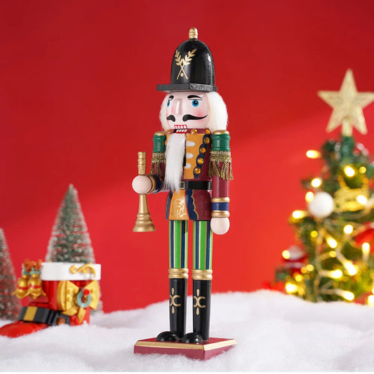 30CM Wooden Nutcracker Christmas Decorations Soldier Figures Handmade Dolls Toys Home Office Table Decorations Gifts Friends