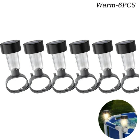 1/2/4/6/8/10PCS Solar Pool Light Frame on the ground for swimming pool outdoor pool fence decorative accessories Waterproof LED