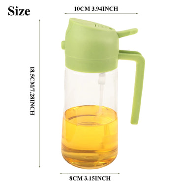 16oz Oil Dispenser Bottle for Kitchen, 2 in 1 Olive Oil Dispenser and Oil Sprayer, 470ml Olive Oil Spray Bottle for Cooking