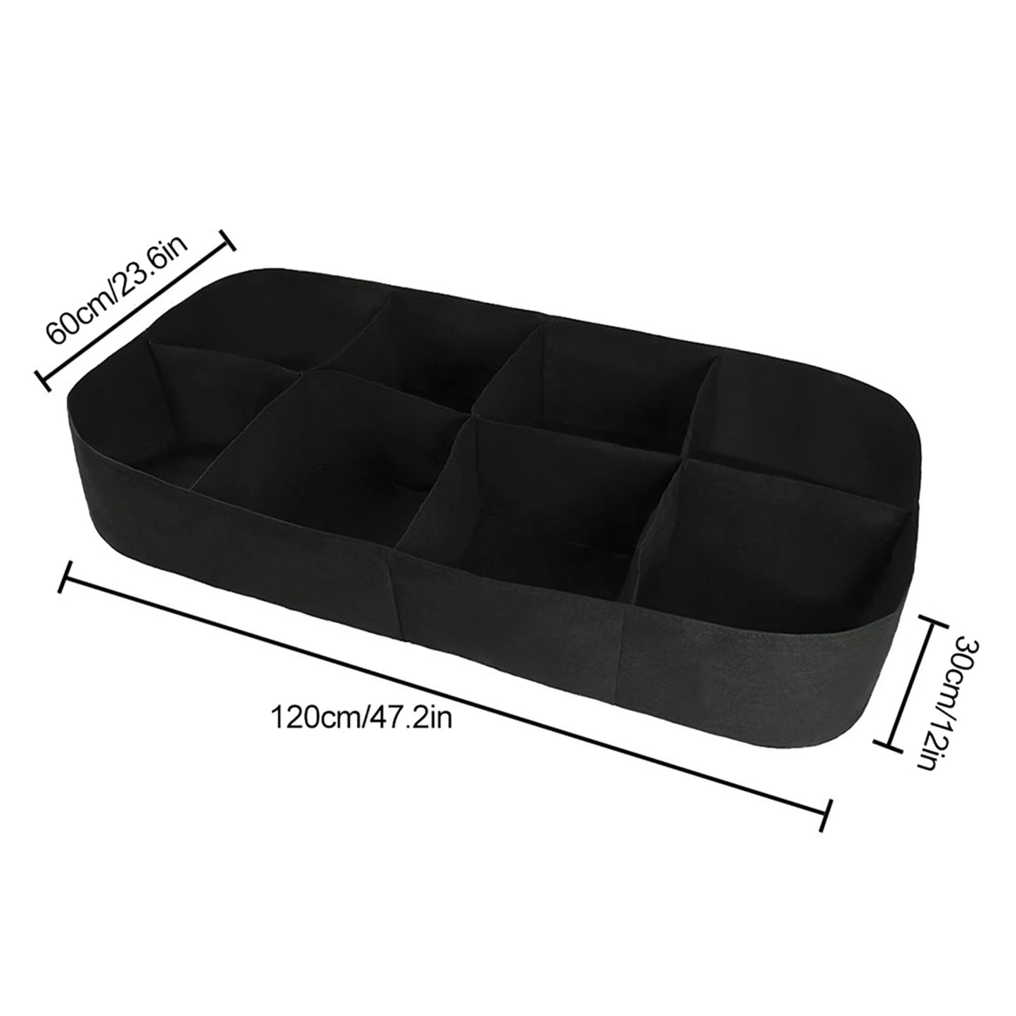 2Pcs Rectangle Plant Grow Bags Large Capacity Felt Gardening Planting Container No Assembly Required Herbs Flowers Planter Pots