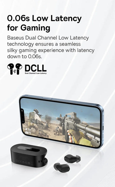 Earphone Bluetooth 5.3 Wireless Headphone Fast Charge Mini in Ear Earbuds Sports Headset 0.06s Low Latency