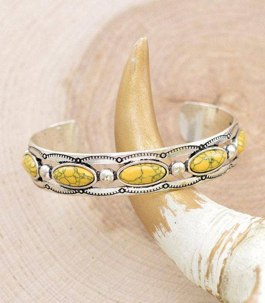Western Semi Stone Cuff Bracelet