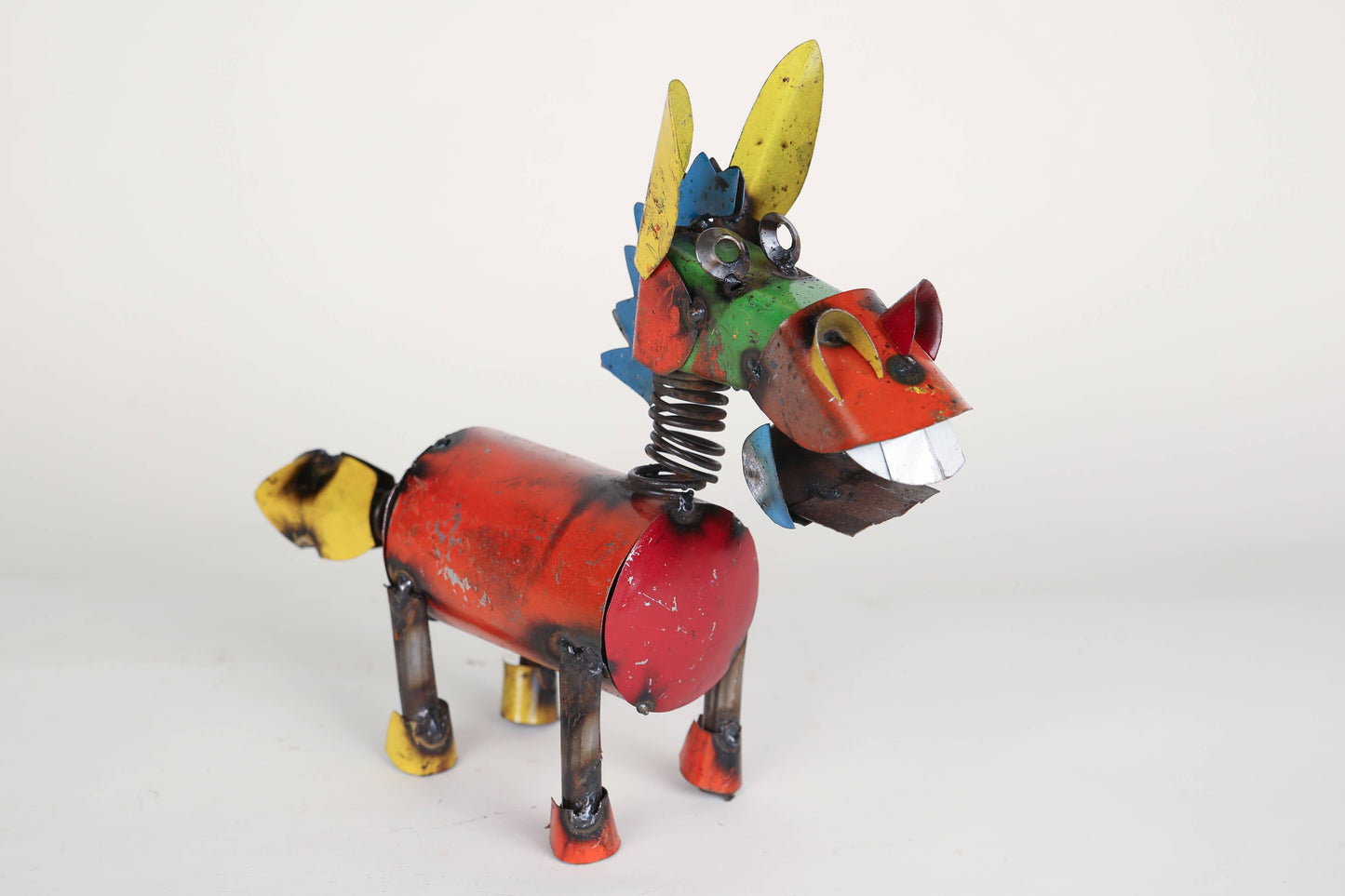 Colorful Medium Metal Springy Donkey-Garden-Yard Art-Two Sizes
