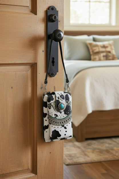 Bella Cow Print Western Phone Wallet