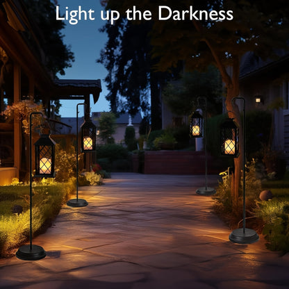 Olar Lanterns Hanging with Flickering Flameless Candles, 2pcs 13'' Lantern Decorative for Patio Front Porch Backyard Balcony (Antique Copper)