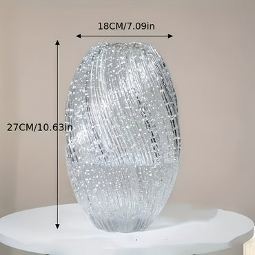 1pc Modern Glass Vase, Luminous Glass Vase, Suitable For Flowers And Dried Flowers, Suitable For Living Room, Dining Table, Bedroom, Balcony, Suitable For Christmas, Decorative Household Goods Night