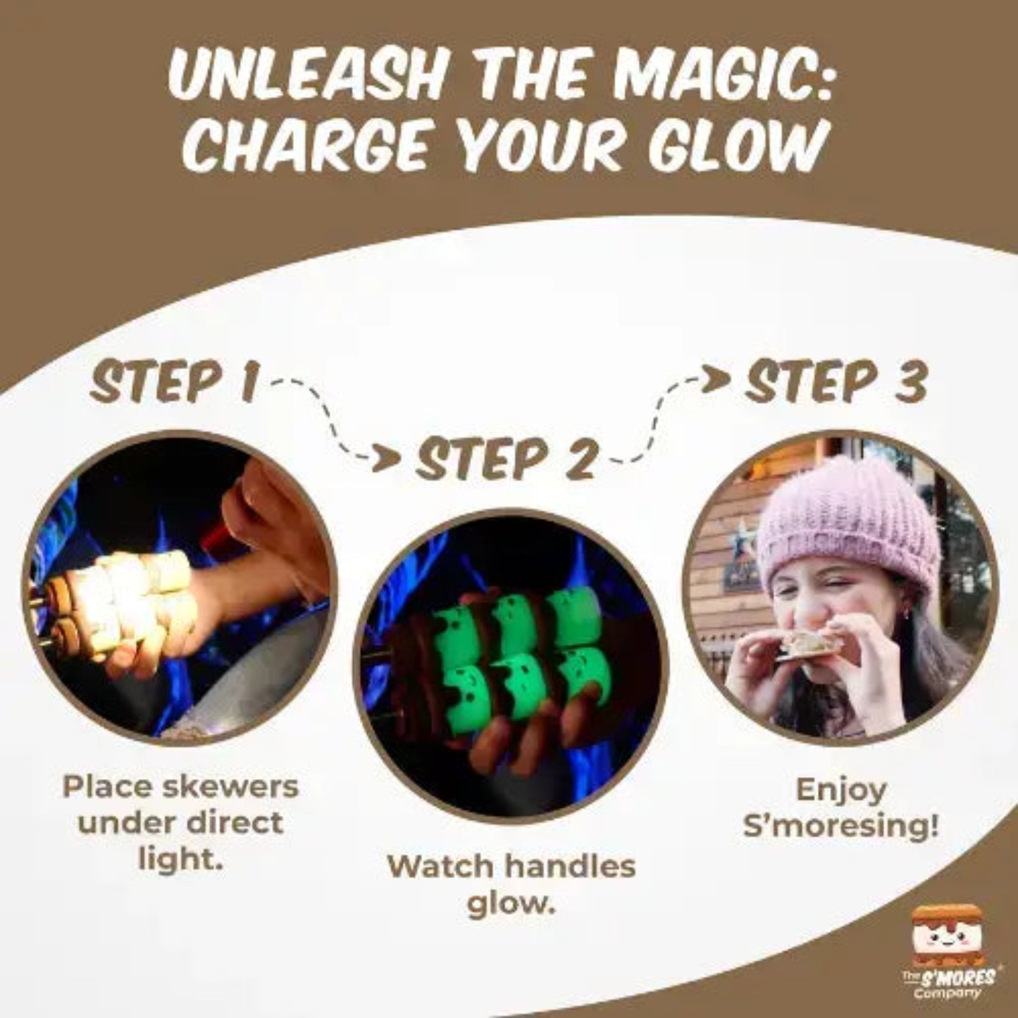 S'mores Marshmallow Roasting Sticks - Glow in the Dark