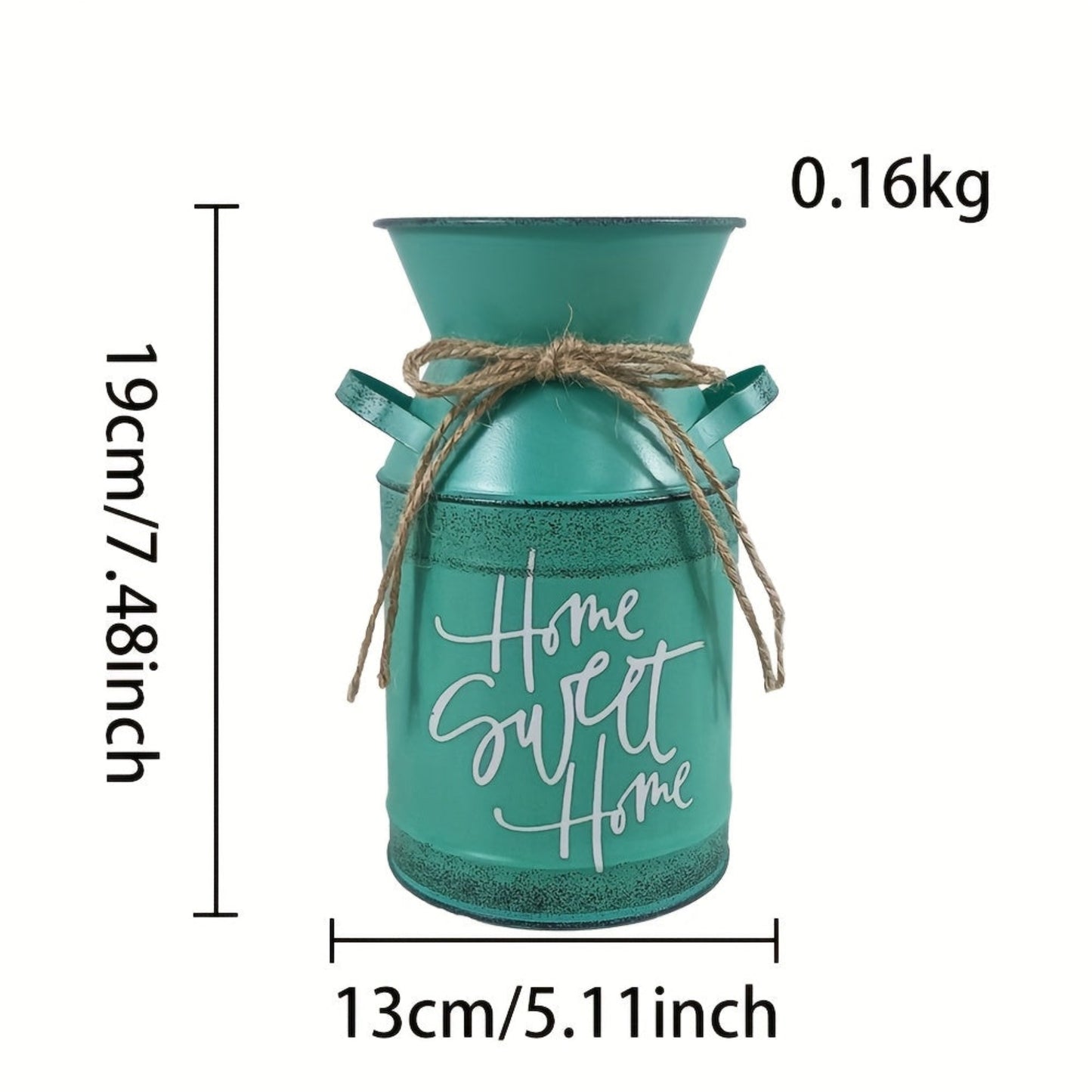 7 selectable blue and green printed village nostalgic and unique vases, small metal vases, retro milk cans, flower POTS, mini water bottles, decorative flower vases, farmhouse decorations for home, kitchen and bathroom, coffe