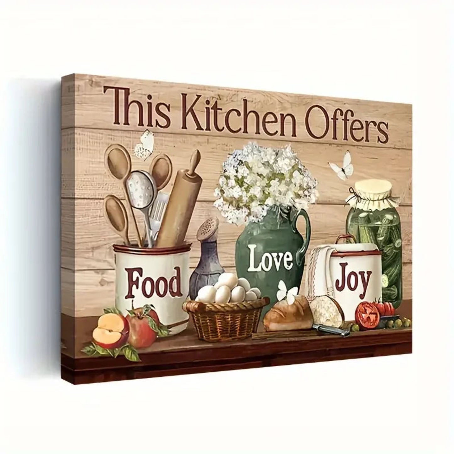 Art Farmhouse Rustic Kitchen Pictures Wall Decor Canvas Print Painting Modern Home Framed Artwork For Living Room Dining Room
