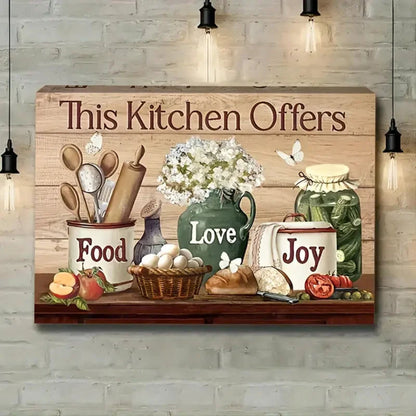 Art Farmhouse Rustic Kitchen Pictures Wall Decor Canvas Print Painting Modern Home Framed Artwork For Living Room Dining Room
