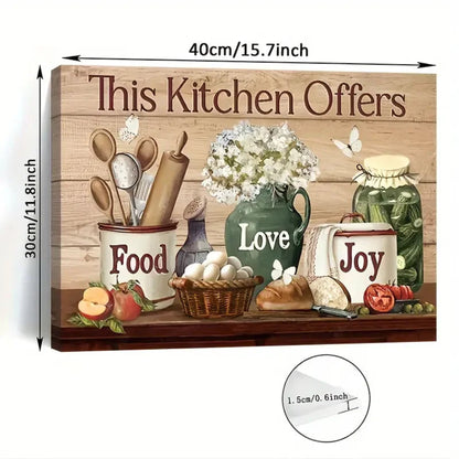 Art Farmhouse Rustic Kitchen Pictures Wall Decor Canvas Print Painting Modern Home Framed Artwork For Living Room Dining Room