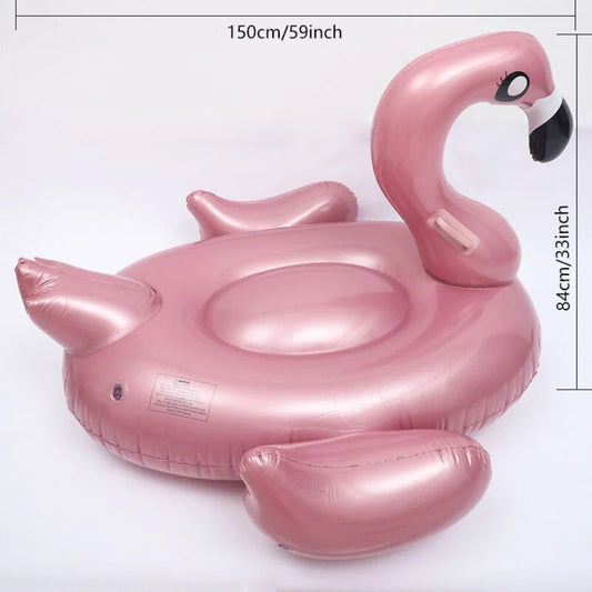 59" Flamingo Pool Float Inflatable Summer Beach Float Swimming Pool Party Toys Ride-on Lounge Raft Water Pool Floatie