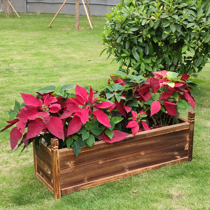 Raised Garden Bed Flower or Vegetable Planter  Plant Box for Garden, Yard Wood Box for Planting