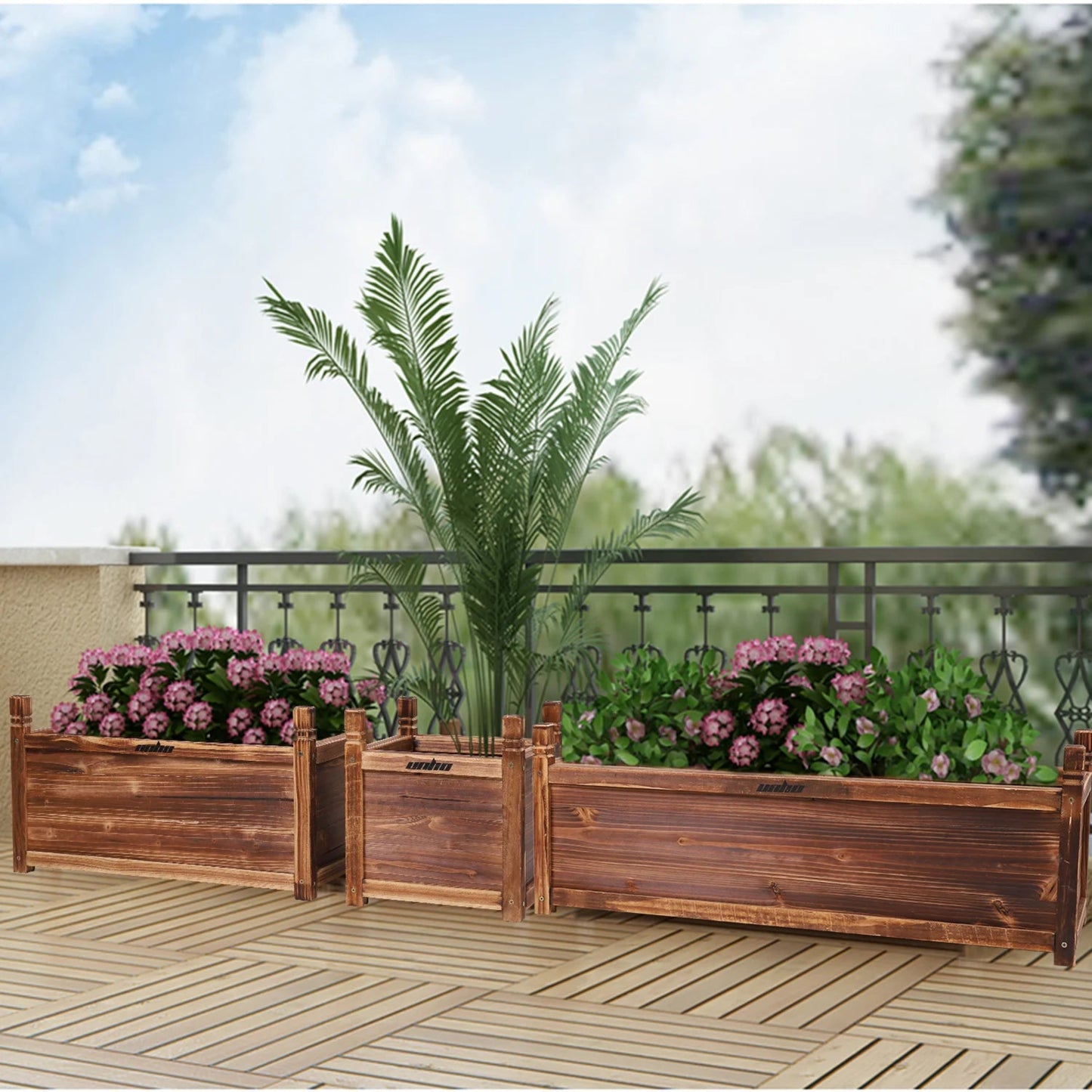 Raised Garden Bed Flower or Vegetable Planter  Plant Box for Garden, Yard Wood Box for Planting