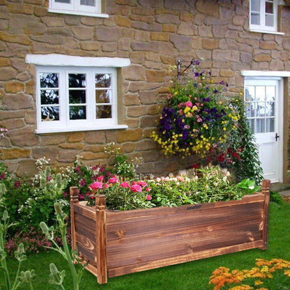 Raised Garden Bed Flower or Vegetable Planter  Plant Box for Garden, Yard Wood Box for Planting