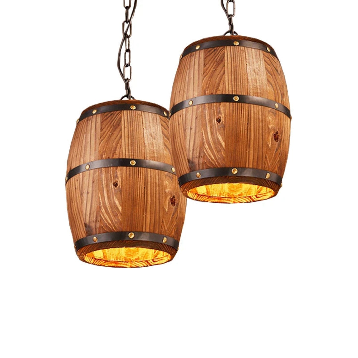 Retro Loft Wood Cask Pendant Lamp Restaurant Warehouse Dining Room Wine Cellar Aisle Corridor Pub Cafe Chandelier Barrel Light