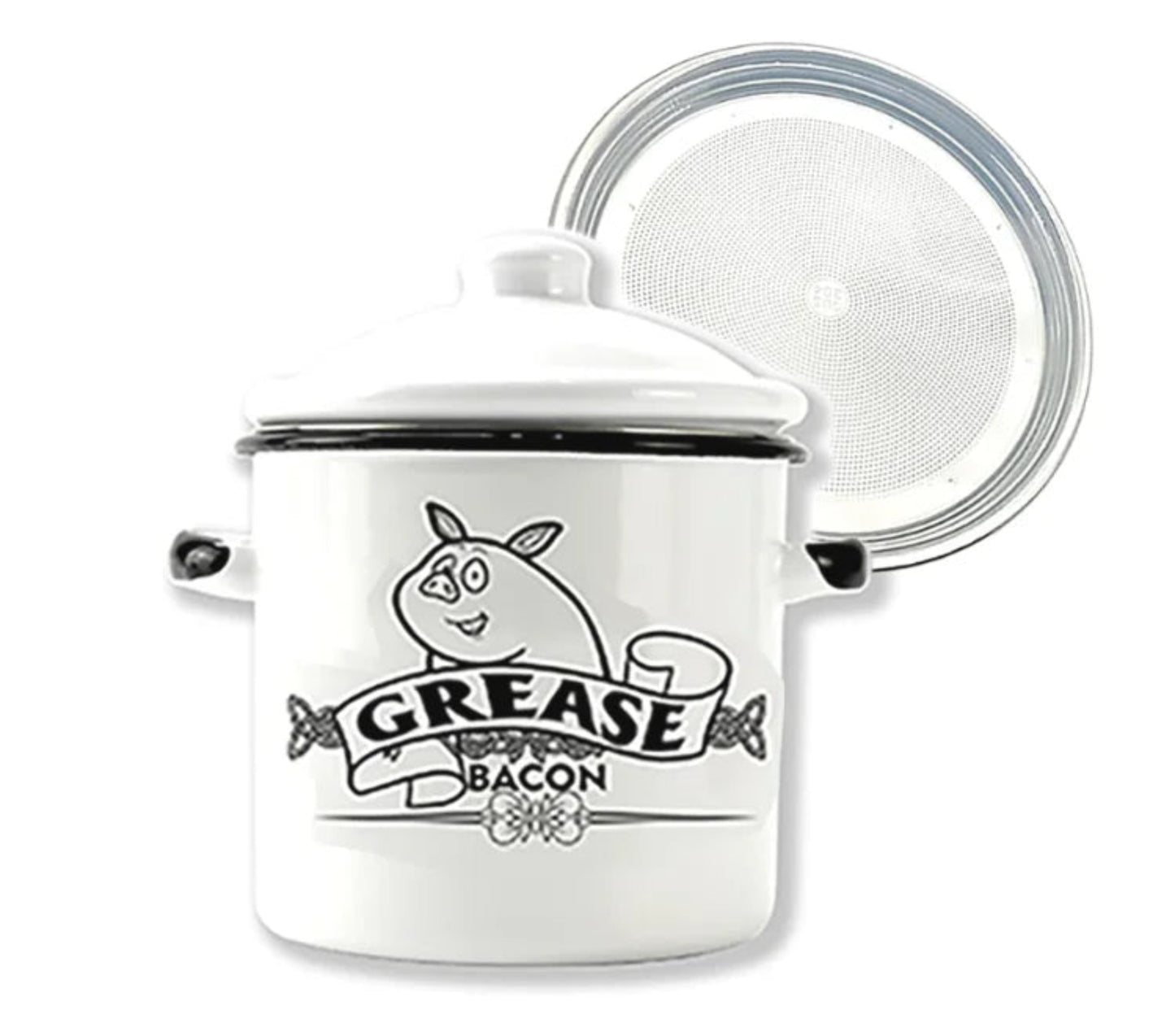 Grease Keeper - 46oz Bacon Grease Container with Strainer & Lid, Grease Saver Jar for Kitchen