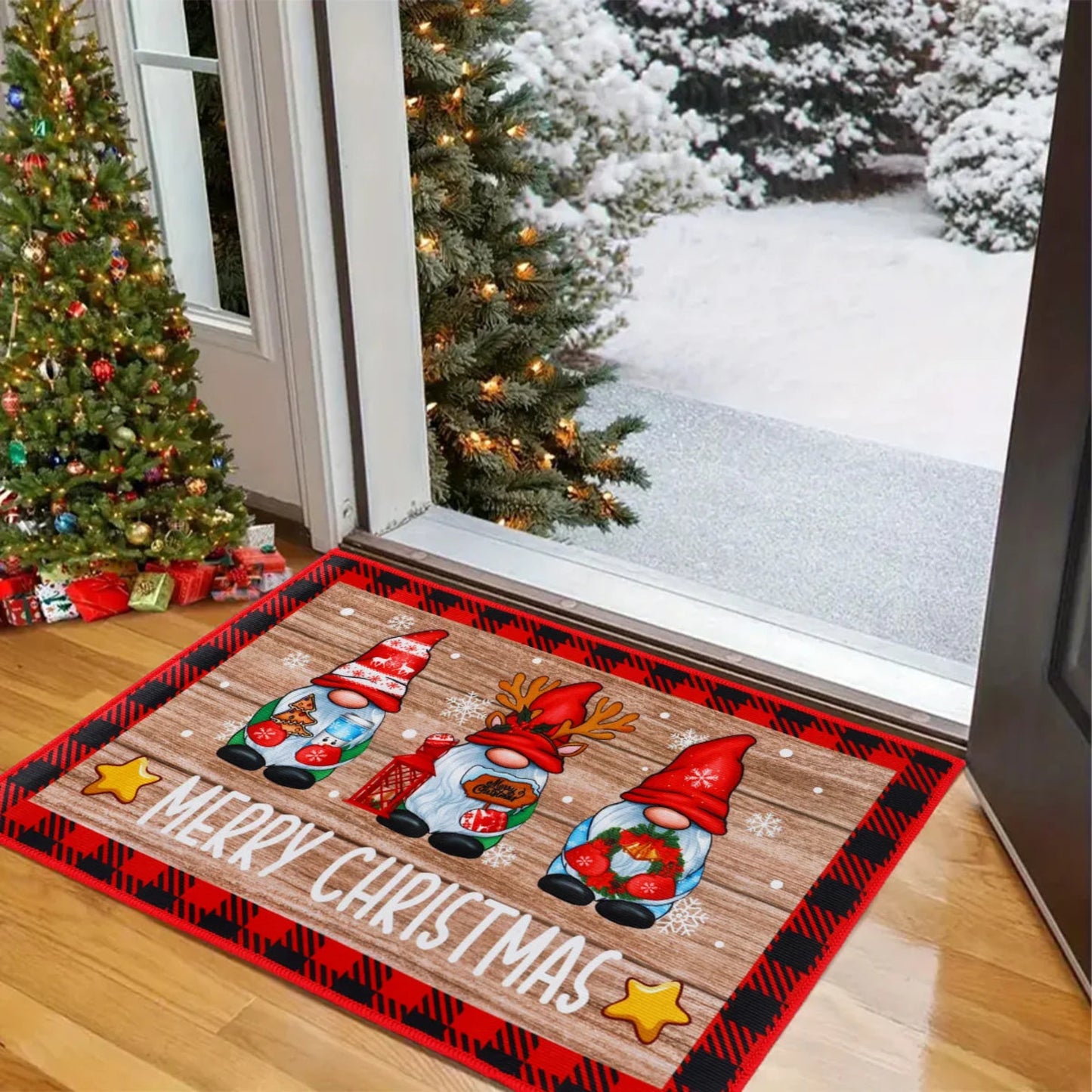 Christmas Floor Mat Outdoor Carpet Christmas Decor for Home 2025 Navidad Natal Santa Claus Door Mat Xmas Ornament New Year 2026