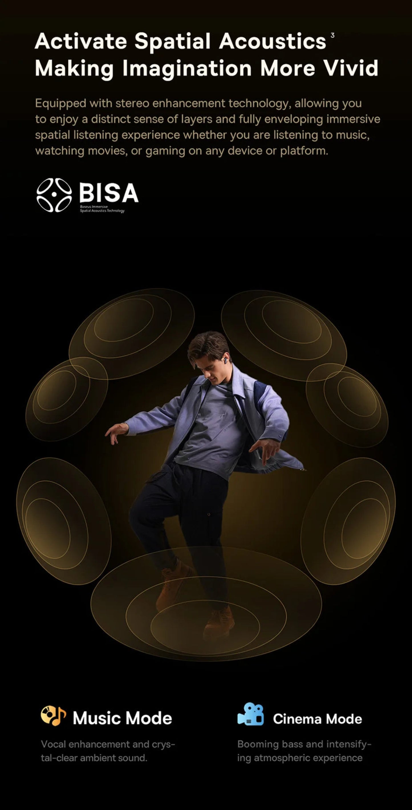 Baseus Bowie M2s Ultra Wireless Earphones Smart Screen 52dB Noise Cancelling Bluetooth 5.4 Headphones 3D Audio Spatial Earbuds