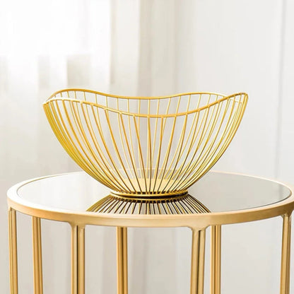 Metal Fruit Basket Simple Fruit Basin Multi-Size Iron Snack Bread Vegetable Storage Bowls Kitchen Eggs Dessert Holder Organizer