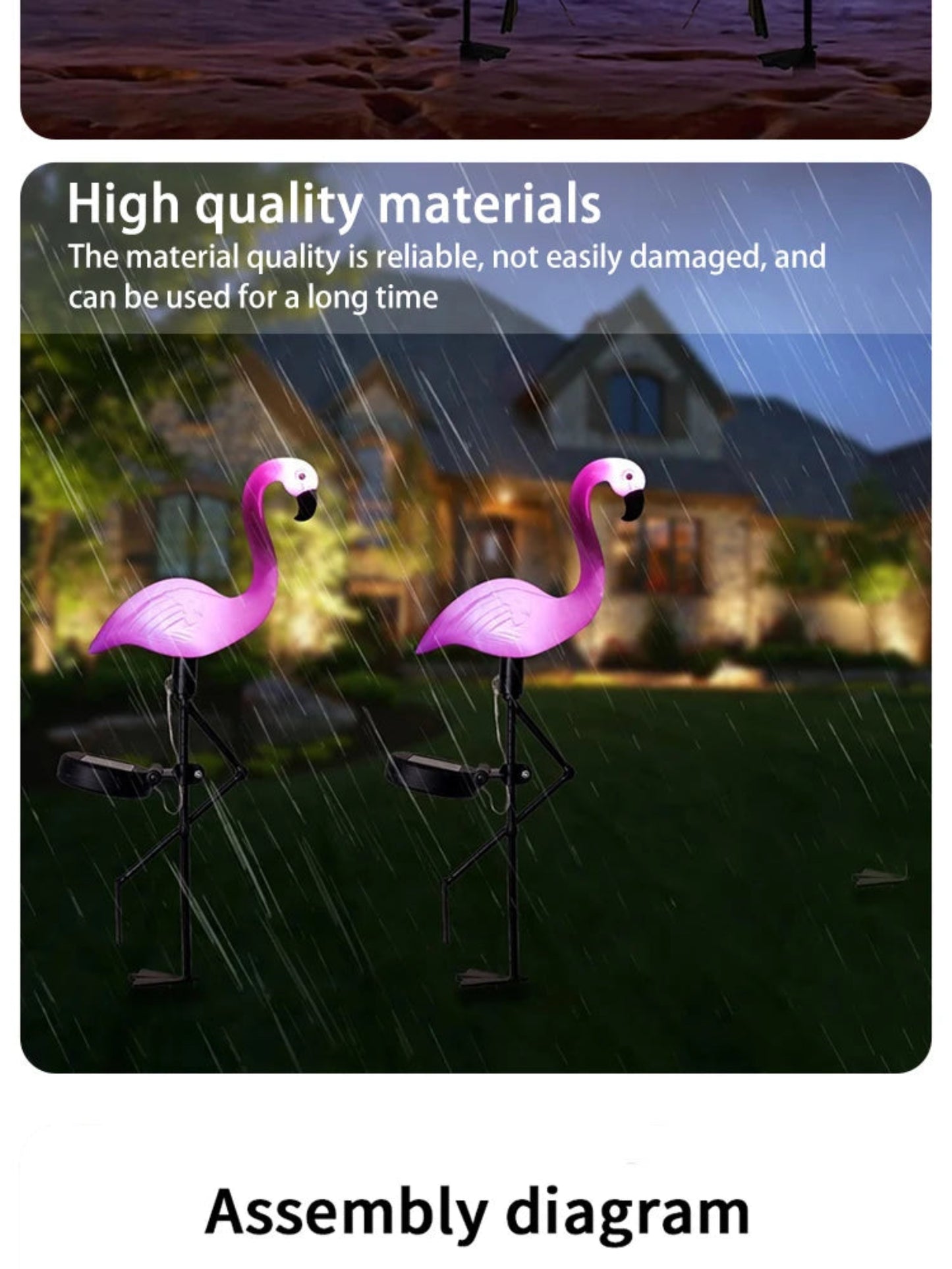 3PCS Solar Flamingo Ground Lamp Outdoor Patio Garden Decoration Led Simulation Decoration Lights