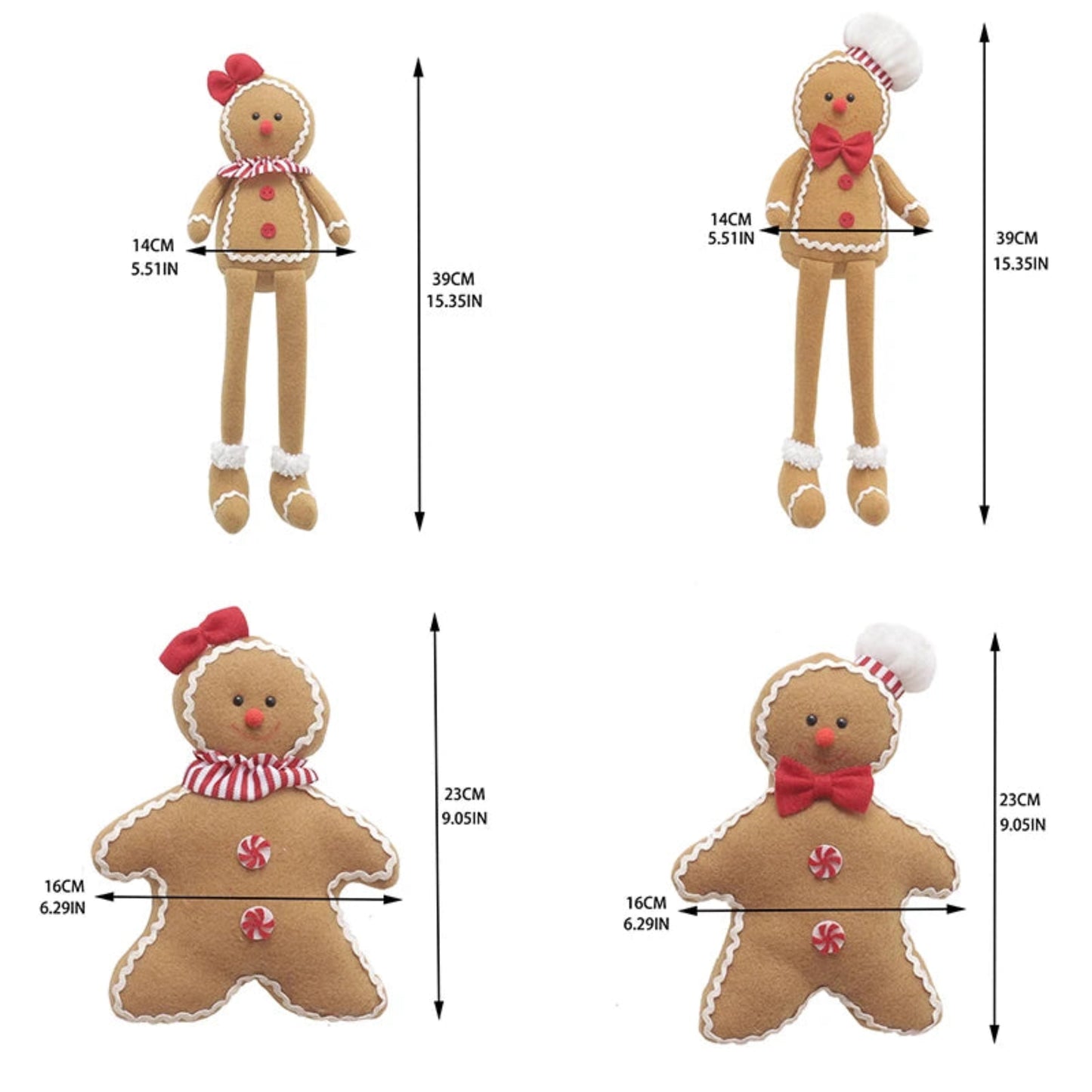 Gingerbread Man Christmas Decoration For Home Plush Doll Xmas Tree Hanging Ornament Pendant Accessories 2024 New Year Kid Gift