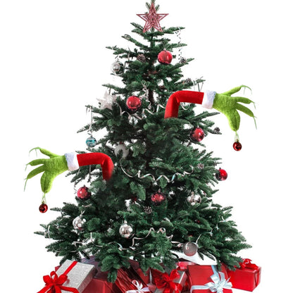 ZK30 Christmas Elf Body Tree Decor Christmas Tree Arms Elf Christmas Tree Decoration Doll Xmas Party Room Tree Decor