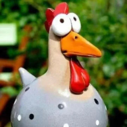 Garden Backyard DecorationsFairy StatueResin Craft Big Eyed Chicken Hanging Leg Chicken Long Leg Ornament Garden Decoration