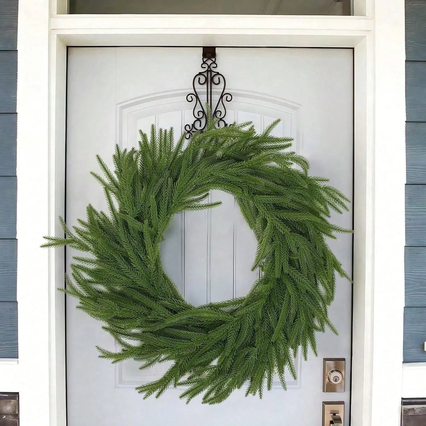 Artificial Norfolk Pine Christmas Wreath Green Garland Home Decor Festive Holiday Home Accent Room Decor Christmas Decorations