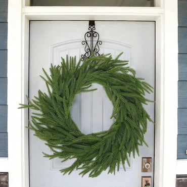 Artificial Norfolk Pine Christmas Wreath Green Garland Home Decor Festive Holiday Home Accent Room Decor Christmas Decorations