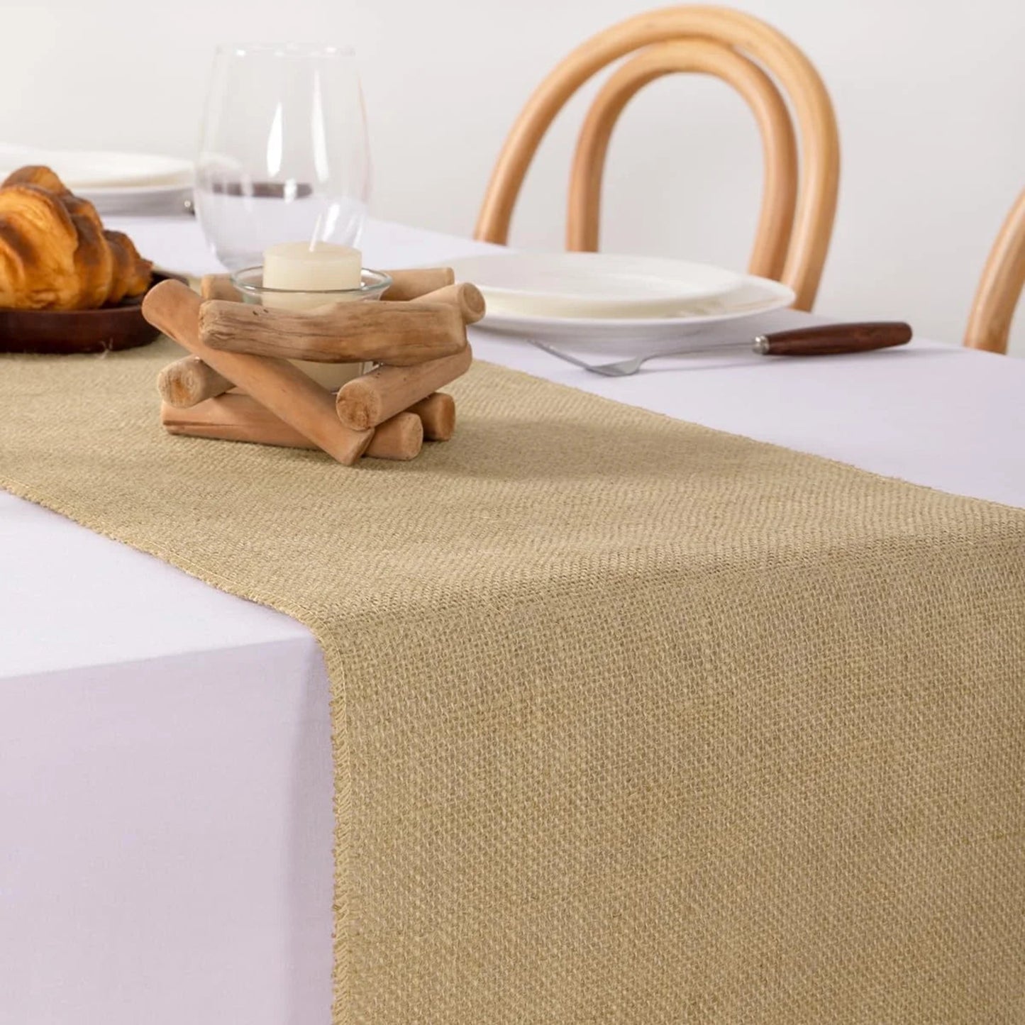 Burlap Table Runner Rustic Jute Boho Table Runner for Farmhouse Coffee Table Spring Wedding Baby Shower