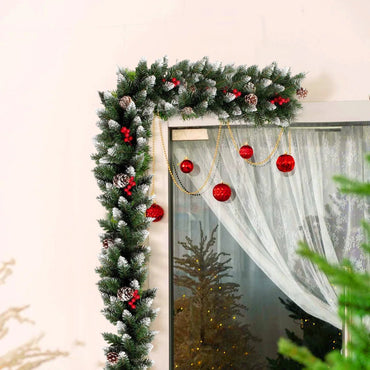 2025 Christmas Wreath Lighted Artificial Flower Tree Garland For Mantel PreInstalled Lighting Imitation Green Christmas Wreath