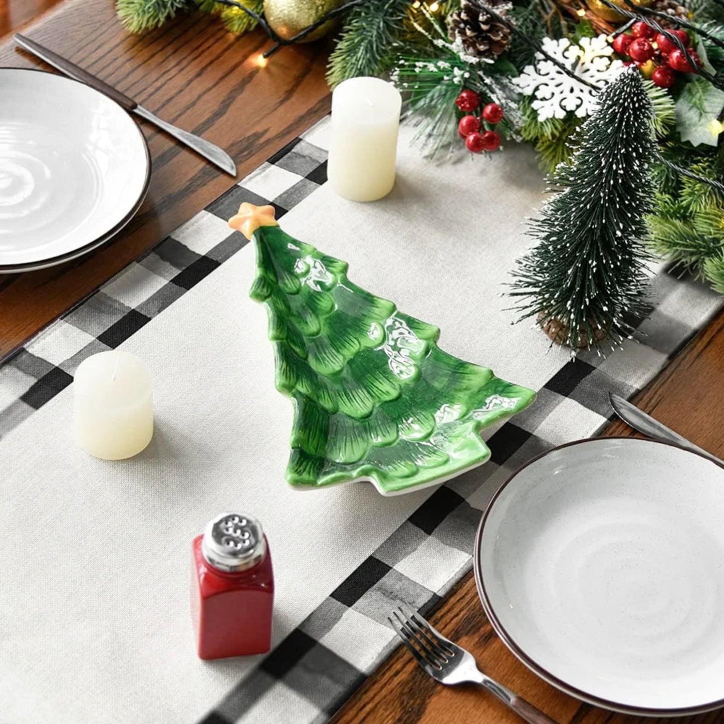 Merry Christmas Table Runner Red Black White Checkered Xmas Table Runner Christmas Party Table Home Decorations New Year Holiday