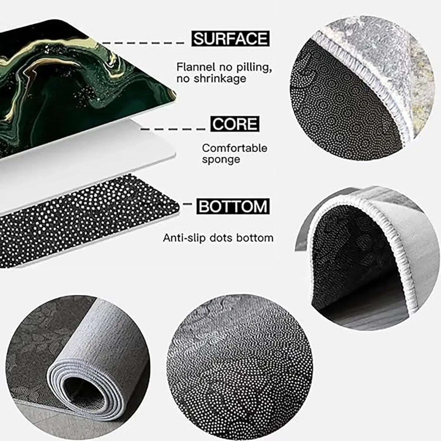 Santa Snowman Reindeer Winter Floor Mat With Plaid And Floral Pattern Easy Cleaning Hallway Kitchen Bedroom Home Decor Rug