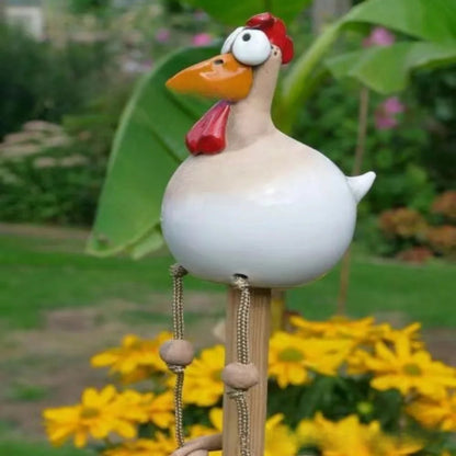 Garden Backyard DecorationsFairy StatueResin Craft Big Eyed Chicken Hanging Leg Chicken Long Leg Ornament Garden Decoration