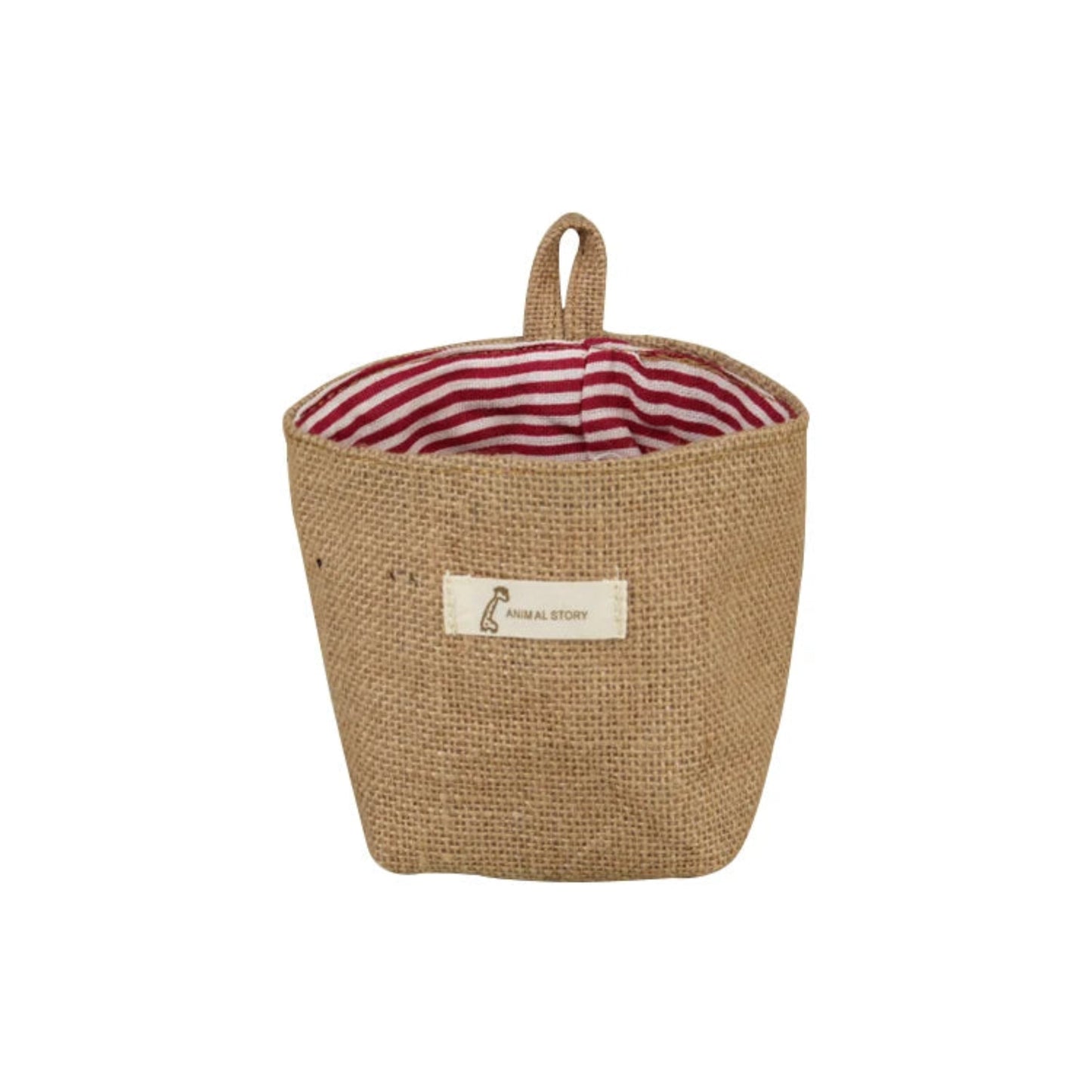Jute Cotton Linen Storage Bag Desktop Storage Basket Hanging Pocket Organizer Toy Basket For Cosmetic Sundries Storage Box Decor