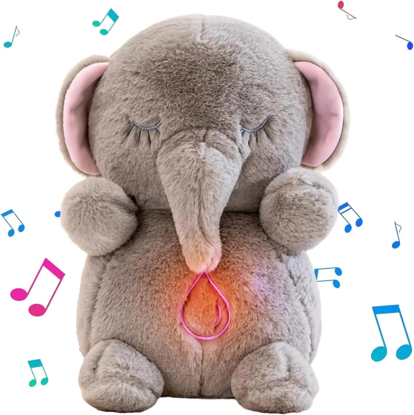 Baby Breathing Soothing Capybara Elephant Plush Doll Toy Sleeping Companion Music and Light Doll Sensory Plush Toy Soft Toy