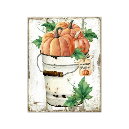 Country Farm Style Fall Pumpkins Retro Posters and Prints Rustic Fall Market Sign Canvas Painting Farmhouse Wall Pictures Decor