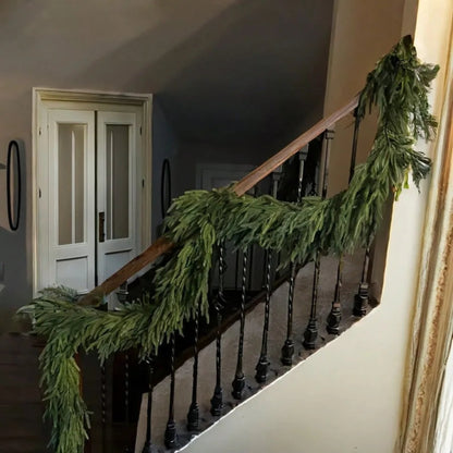 Artificial Norfolk Pine Christmas Wreath Green Garland Home Decor Festive Holiday Home Accent Room Decor Christmas Decorations