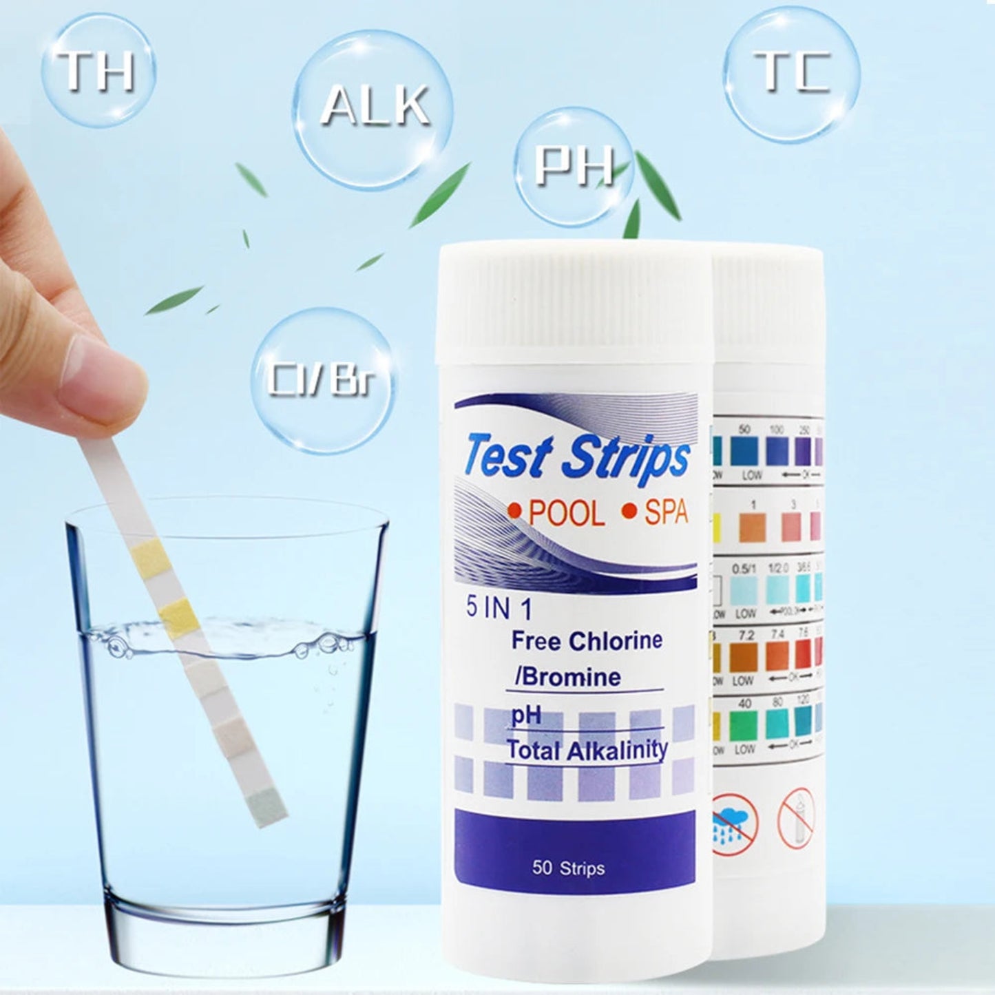 50/100pcs Water Test PH Strips Multipurpose Water Tester Paper High Precision Easy Detection Aquarium Pool Accessories